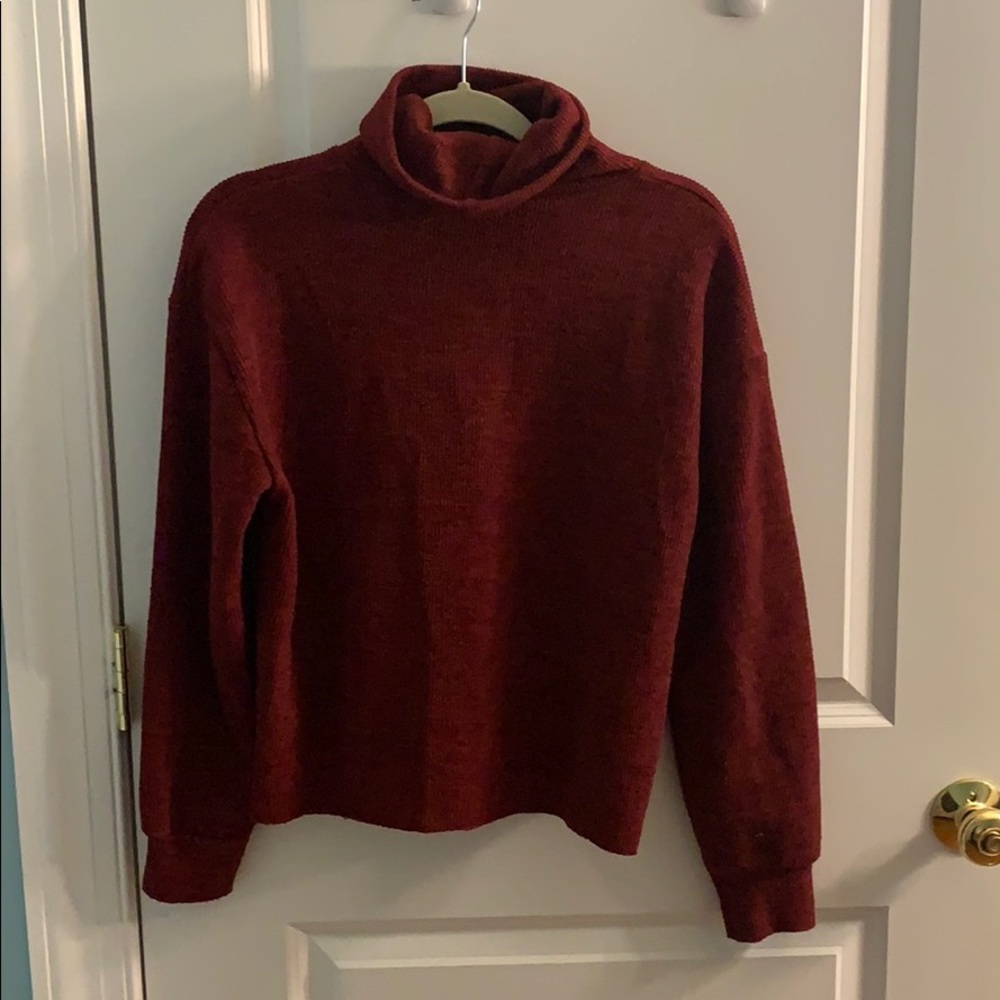 Burgundy Shein turtleneck sweater